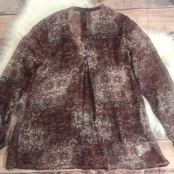 BCBGeneration Mauve Mist Print Button-Up - Small - Picture 2 of 7